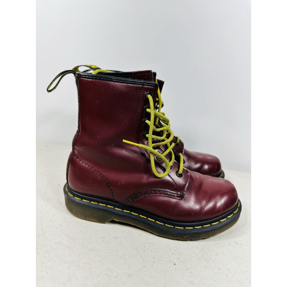Dr Martens 8-Eye Leather Boots - Women's Size 6- Red